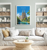 Barcelona Travel Poster, Travel Print of Barcelona, Spain Poster, Barcelona Wall Art Lovers Gift, Spain Art NQ Media Designs