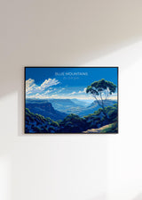Blue Mountains Travel Poster Wall Art Landscape, Travel Print of Blue Mountains , Sydney Art Lovers Gift,Australia Landscape Art Gift NQ Media Designs