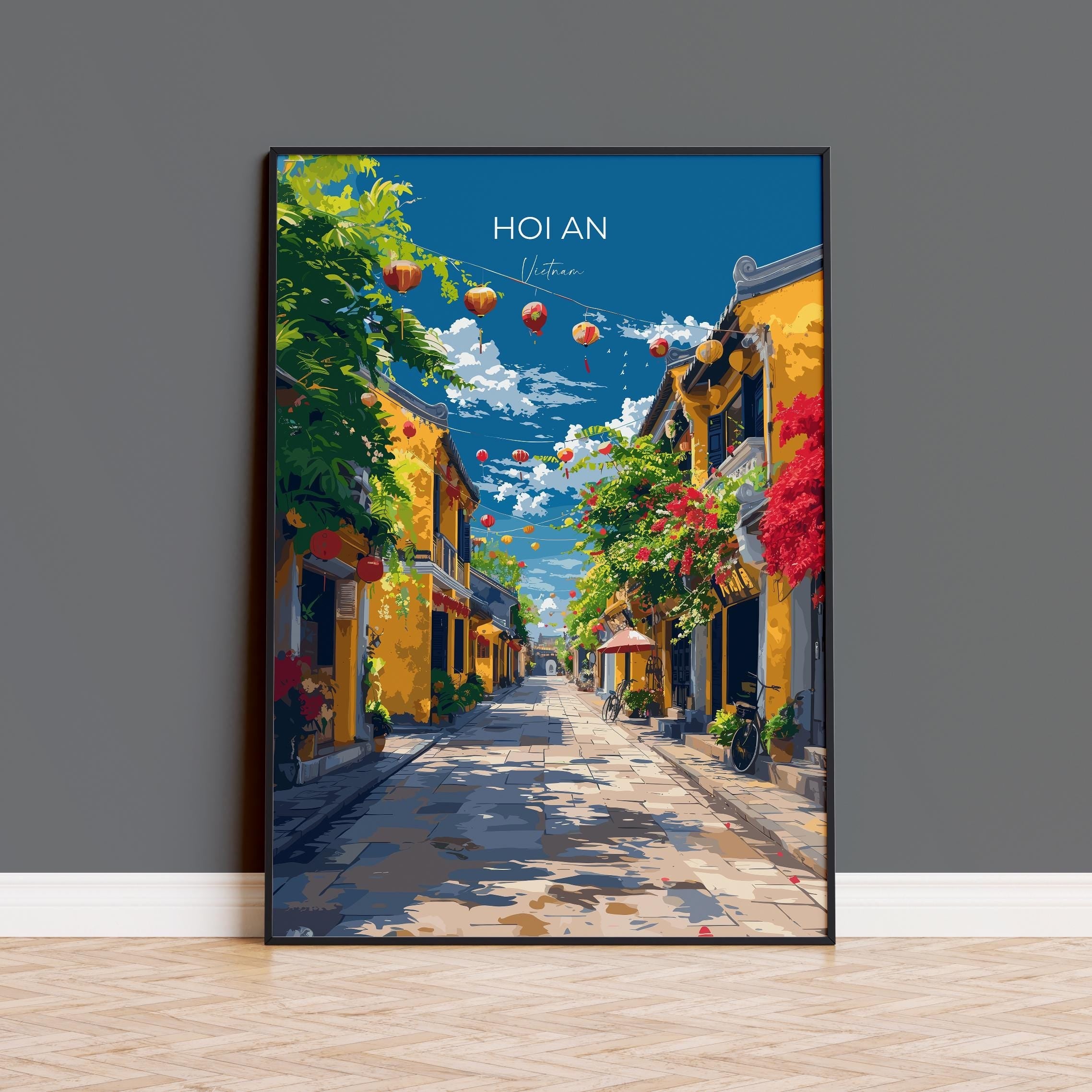 Hoi An Travel Poster, Travel Print of Hoi An,Vietnam, Asia, Hoi An Art Lovers Gift, Vietnam Gift, Wall Art Print NQ Media Designs