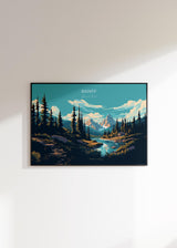 Banff Travel Poster Wall Art, Landscape Travel Print of Banff, National Park Art, Banff Gift, Canada, Travel Wall Art Gift NQ Media Designs