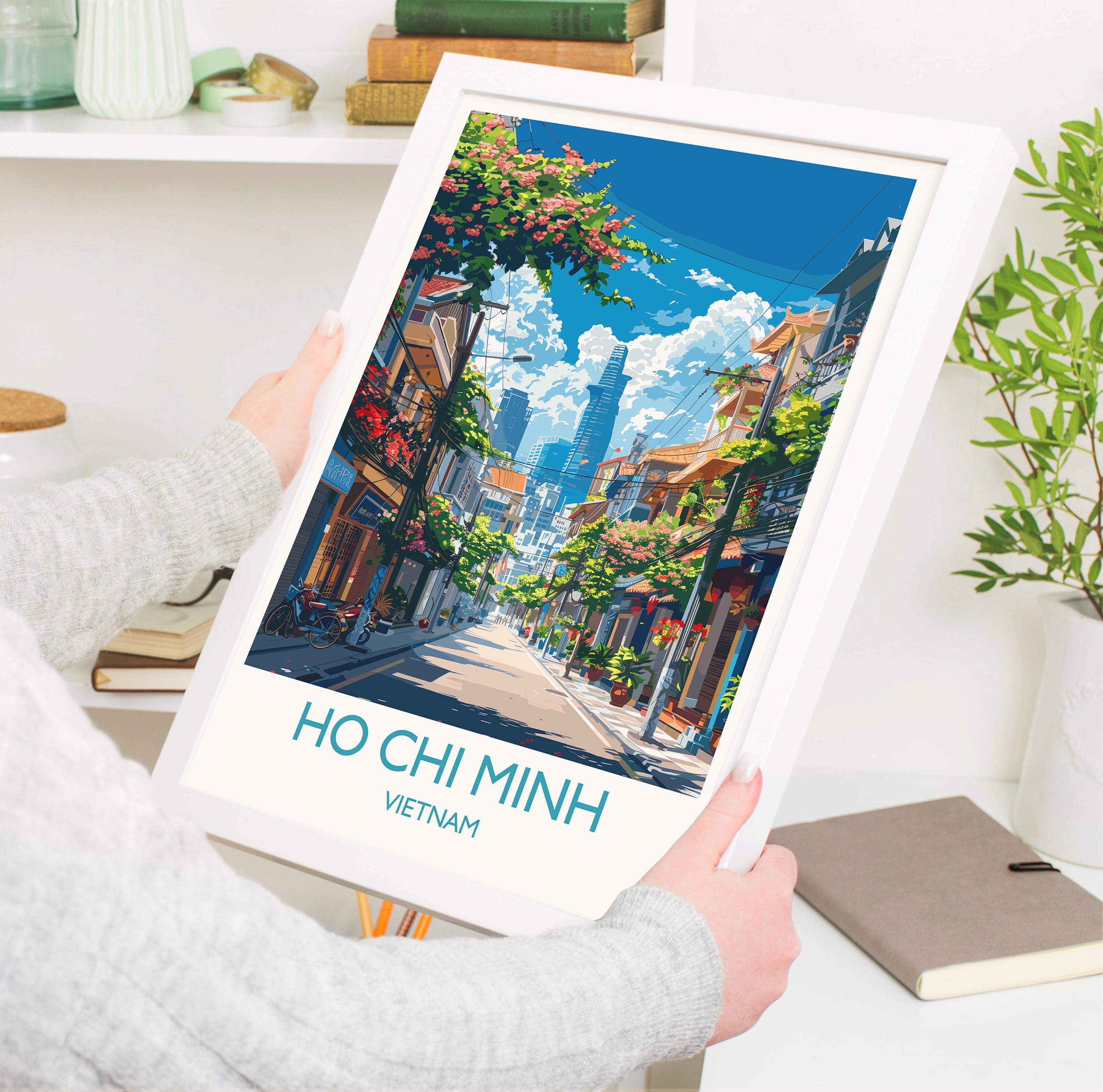 Ho Chi Minh Travel Print, Travel Poster of Ho Chi Minh, Vietnam, Asia, Ho Chi Minh Art Lovers Gift, Vietnam Gift, Wall Art Print NQ Media Designs