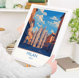 Milan Travel Poster Wall Art, Travel Print of Milan, Milan Art Lovers Gift, Italy, Italian City Art Gift NQ Media Designs
