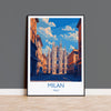 Milan Travel Poster Wall Art, Travel Print of Milan, Milan Art Lovers Gift, Italy, Italian City Art Gift NQ Media Designs