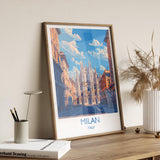 Milan Travel Poster Wall Art, Travel Print of Milan, Milan Art Lovers Gift, Italy, Italian City Art Gift NQ Media Designs