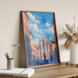 Milan Travel Print Wall Art, Travel Poster of Milan, Milan Art Lovers Gift, Italy, Italian City Art Gift NQ Media Designs