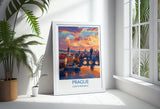 Prague Travel Poster Wall Art, Travel Print of Prague, Prague Art Lovers Gift, Czech Republic City Art Gift NQ Media Designs