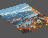Queenstown Travel Poster, Travel Print of Queenstown, New Zealand Art Lovers Gift, Queenstown Wall Art NQ Media Designs