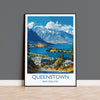 Queenstown Travel Print, Travel Poster of Queenstown, New Zealand Art Lovers Gift, Queenstown Wall Art NQ Media Designs