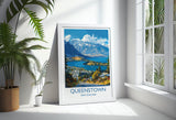 Queenstown Travel Print, Travel Poster of Queenstown, New Zealand Art Lovers Gift, Queenstown Wall Art NQ Media Designs