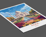Agra Travel Print, Travel Poster of Agra, Taj Mahal Art Lovers Gift, Uttar Pradesh, India Wall Art NQ Media Designs