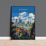 Rotterdam Travel Print, Travel Poster of Rotterdam, Netherlands, Dutch Art Lovers Gift, Wall Art Print NQ Media Designs