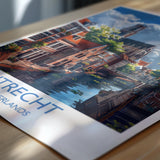 Utrecht Travel Poster, Travel Print of Utrecht, Netherlands, Dutch Art Lovers Gift, Wall Art Print NQ Media Designs