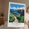 Isle of Man Print, Travel Poster of Isle of Man,Isle of Man Art Lovers Gift,British Isles Coast Wall Art Print