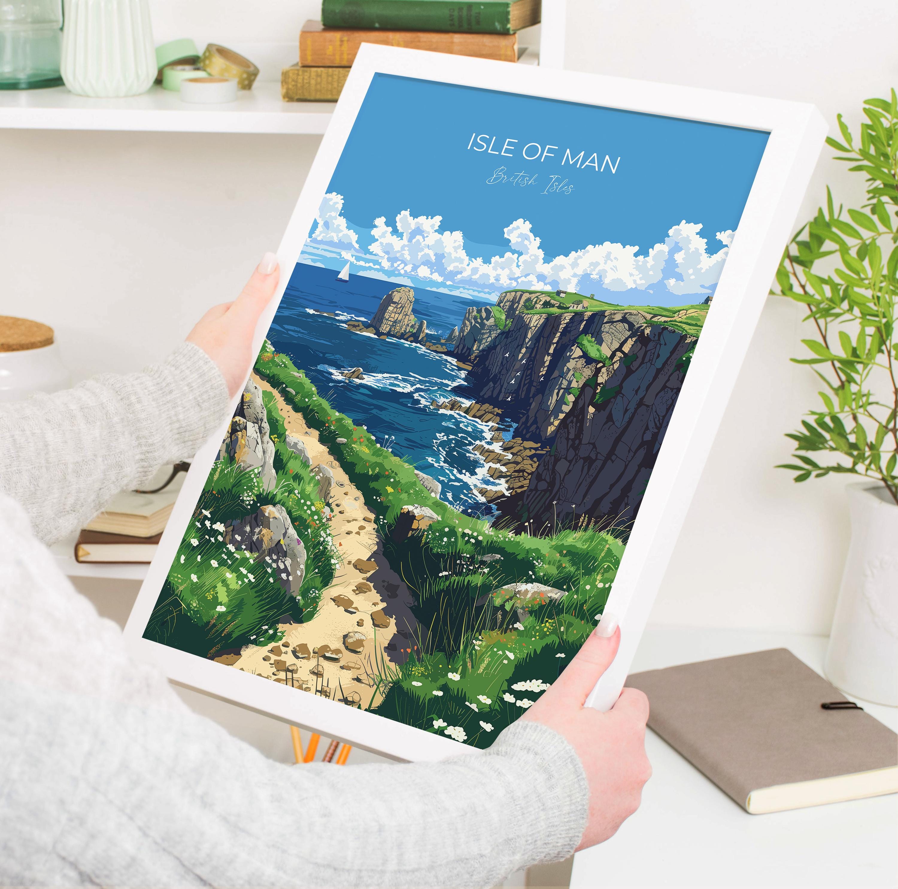Isle of Man Poster, Travel Print of Isle of Man,Isle of Man Art Lovers Gift,British Isles Coast Wall Art Print NQ Media Designs
