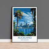 Auckland Travel Print, Travel Poster of Auckland, New Zealand Art Lovers Gift, Auckland Wall Art NQ Media Designs