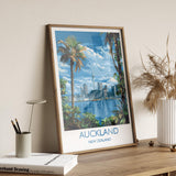 Auckland Travel Print, Travel Poster of Auckland, New Zealand Art Lovers Gift, Auckland Wall Art NQ Media Designs