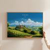 Tuscany Travel Poster Wall Art Landscape, Travel Print of Tuscany, Tuscany Art Lovers Gift,Italy Art Gift