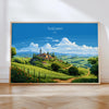 Tuscany Travel Poster Wall Art Landscape, Travel Print of Tuscany, Tuscany Art Lovers Gift,Italy Art Gift