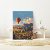 Cappadocia Travel Poster Wall Art, Travel Print of Cappadocia, Turkey Wall Art, Cappadocia Art Lovers Gift, Wall Art Print NQ Media Designs