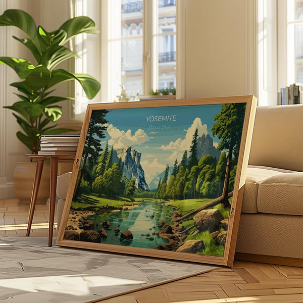 Yosemite Travel Poster Wall Art, Landscape Travel Print of Yosemite, National Park Art, Yosemite Gift, Colorado, USA, Travel Wall Art Gift
