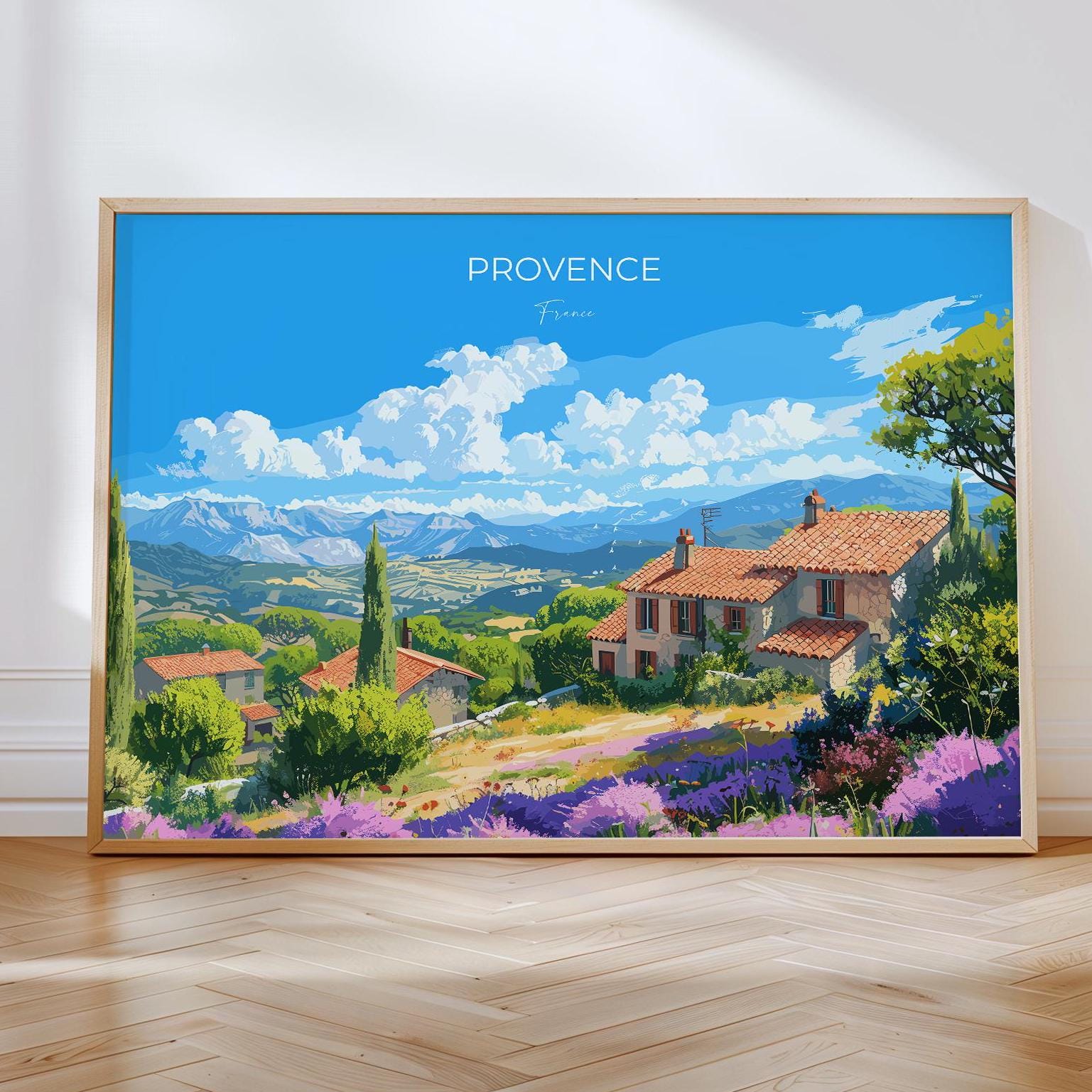 Provence Travel Poster Wall Art Landscape, Travel Print of Provence , Provence Art Lovers Gift,France Art Gift NQ Media Designs