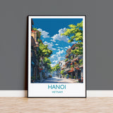 Hanoi Travel Print, Travel Poster of Hanoi,Vietnam, Asia, Hanoi Art Lovers Gift, Vietnam Gift, Wall Art Print NQ Media Designs