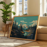 Banff Travel Poster Wall Art, Landscape Travel Print of Banff, National Park Art, Banff Gift, Canada, Travel Wall Art Gift NQ Media Designs