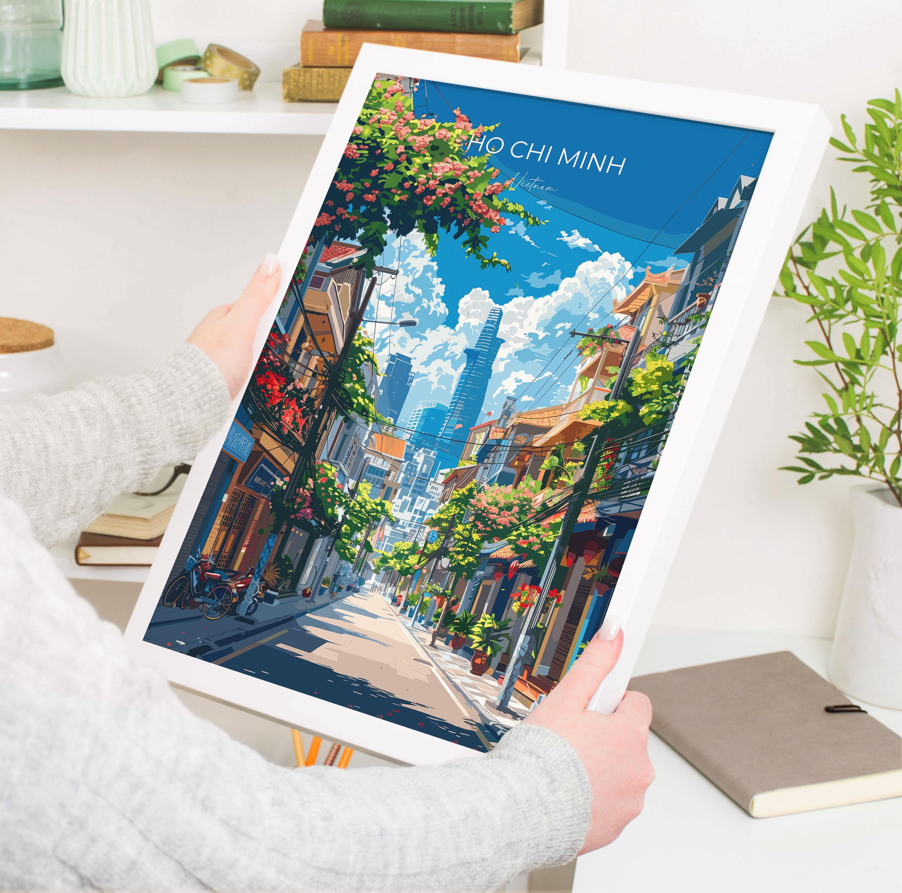 Ho Chi Minh Travel Poster, Travel Print of Ho Chi Minh, Vietnam, Asia, Ho Chi Minh Art Lovers Gift, Vietnam Gift, Wall Art Print NQ Media Designs