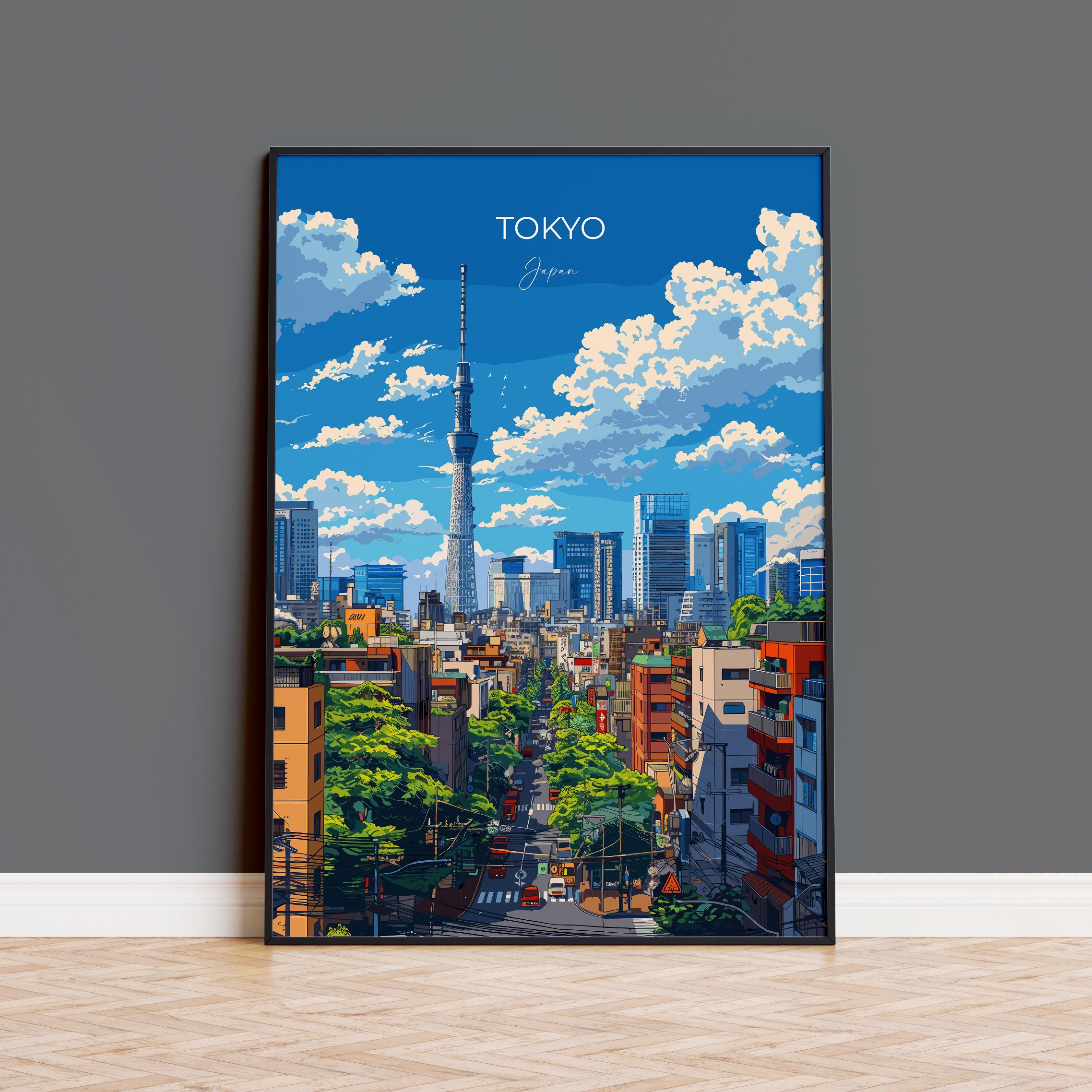 Tokyo Travel Poster, Travel Print of Tokyo, Japan, Asia, Tokyo Art Lovers Gift, Japan Gift, Wall Art Print NQ Media Designs