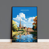 Abingdon Poster, Travel Print of Abingdon,Abingdon Art Lovers Gift,Oxfordshire, English Countryside Wall Art Print NQ Media Designs
