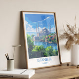 Istanbul Travel Print Wall Art, Travel Poster of Istanbul, Turkey Wall Art, Istanbul Art Lovers Gift, Wall Art Print NQ Media Designs