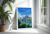 Istanbul Travel Poster Wall Art, Travel Print of Istanbul, Turkey Wall Art, Istanbul Art Lovers Gift, Wall Art Print NQ Media Designs