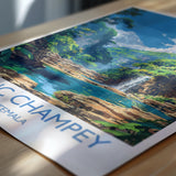 Semuc Champey Travel Print, Travel Poster of Semuc Champey, Central America Poster, Guatemala Wall Art Lovers Gift NQ Media Designs