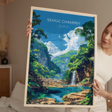 Semuc Champey Travel Poster, Travel Print of Semuc Champey, Central America Poster, Guatemala Wall Art Lovers Gift NQ Media Designs