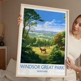 Windsor Great Park Travel Print, Travel Poster of Windsor Great Park , Berkshire, England, Windsor Gift, Wall Art Print NQ Media Designs