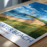 Freshwater Beach Travel Print, Travel Poster of Freshwater Beach, Wales, Pembrokeshire Art Gift, Wales Art Lovers Gift, Wall Art Print NQ Media Designs