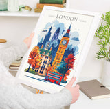 London Skyline Travel Print Wall Art, London Skyline Travel Poster, London City, England City Art, UK Art Gift, London Lovers Gift NQ Media Designs