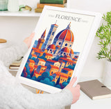 Florence Skyline Travel Print Wall Art, Florence Skyline Travel Poster, Florence City, Italy City Art Gift, Florence Art Lovers Gift NQ Media Designs