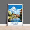 Abingdon Print, Travel Poster of Abingdon,Abingdon Art Lovers Gift,Oxfordshire, English Countryside Wall Art Print NQ Media Designs