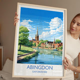 Abingdon Print, Travel Poster of Abingdon,Abingdon Art Lovers Gift,Oxfordshire, English Countryside Wall Art Print NQ Media Designs