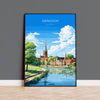 Abingdon Poster, Travel Print of Abingdon,Abingdon Art Lovers Gift,Oxfordshire, English Countryside Wall Art Print NQ Media Designs