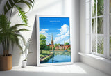Abingdon Poster, Travel Print of Abingdon,Abingdon Art Lovers Gift,Oxfordshire, English Countryside Wall Art Print NQ Media Designs