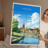 Abingdon Poster, Travel Print of Abingdon,Abingdon Art Lovers Gift,Oxfordshire, English Countryside Wall Art Print NQ Media Designs