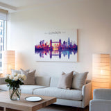 London Skyline Travel Poster Wall Art Landscape, Travel Print of London, London Art Lovers Gift,UK Art Gift NQ Media Designs