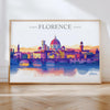Florence Skyline Travel Poster Wall Art Landscape, Travel Print of Florence, Florence Art Lovers Gift,Italy Art Gift NQ Media Designs