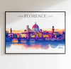Florence Skyline Travel Poster Wall Art Landscape, Travel Print of Florence, Florence Art Lovers Gift,Italy Art Gift