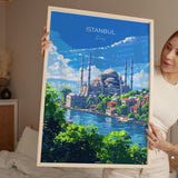 Istanbul Travel Poster Wall Art, Travel Print of Istanbul, Turkey Wall Art, Istanbul Art Lovers Gift, Wall Art Print NQ Media Designs