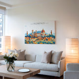Florence Travel Poster Skyline Wall Art Landscape, Travel Print of Florence, Florence Art Lovers Gift,Italy Horizontal Art Gift NQ Media Designs