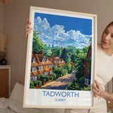 Tadworth Travel Print, Travel Poster of Tadworth, Surrey Poster, Tadworth Art Gift, London Art Lovers UK Travel Gift NQ Media Designs