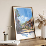 Camberley Travel Print, Travel Poster of Camberley, Surrey Poster, Camberley Art Gift, London Art Lovers UK Travel Gift NQ Media Designs